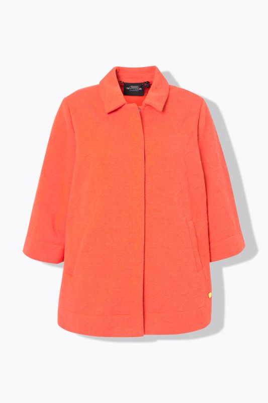 Textured 3/4 Sleeve Jersey Jacket