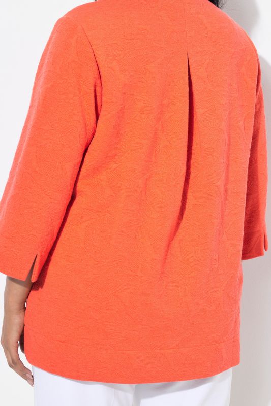 Textured 3/4 Sleeve Jersey Jacket