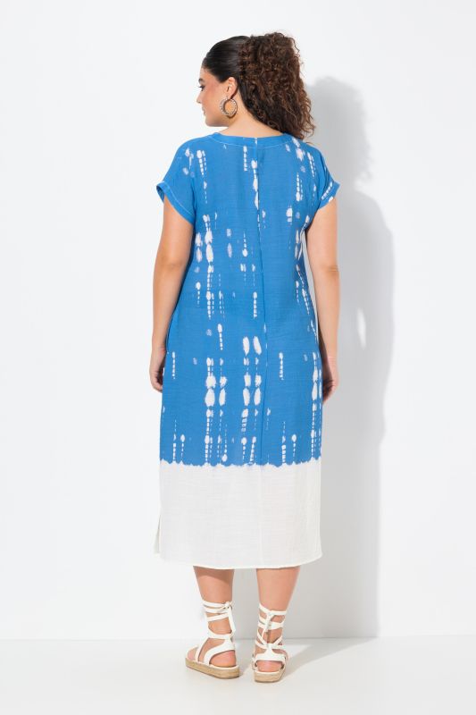 Dip-Dye Linen Blend Cap Sleeve Dress