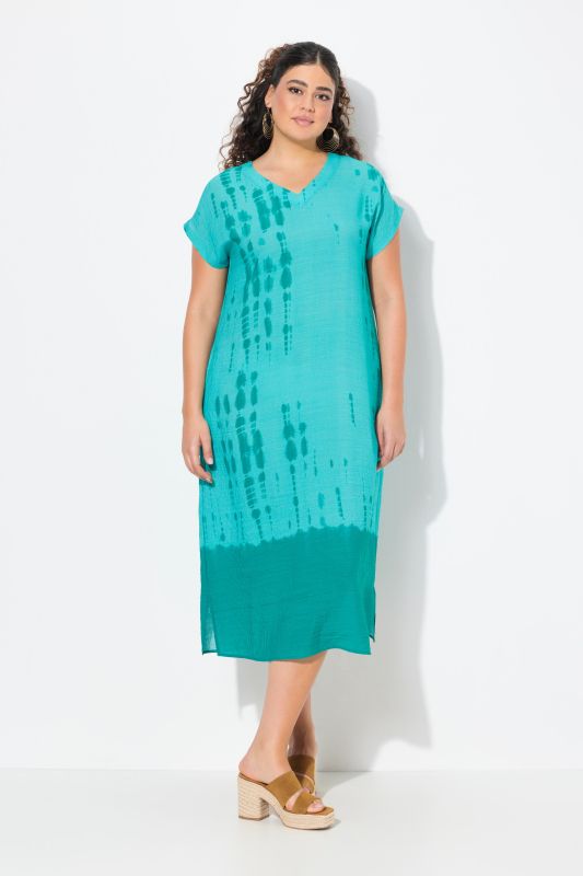 Dip-Dye Linen Blend Cap Sleeve Dress