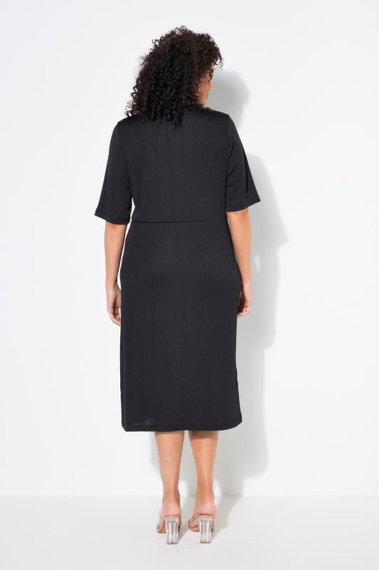 Knotted Short Sleeve V-Neck Jersey Dress