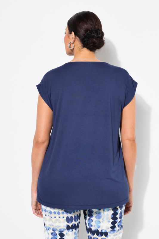 Rhinestone Studded Cap Sleeve Tee