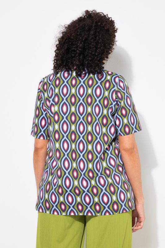Ogee Print Short Sleeve Stretch Fit Tee