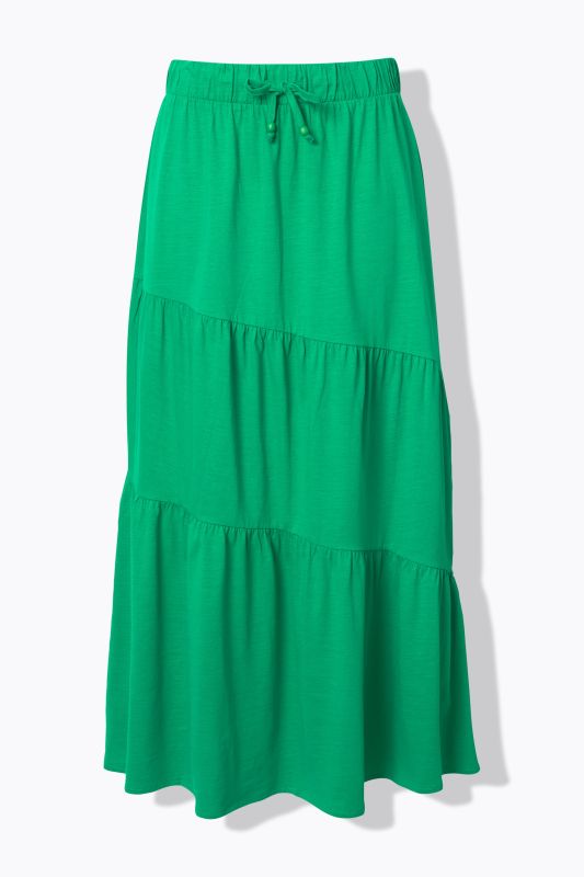 Asymmetric Flounce Panel Elastic Waist Skirt