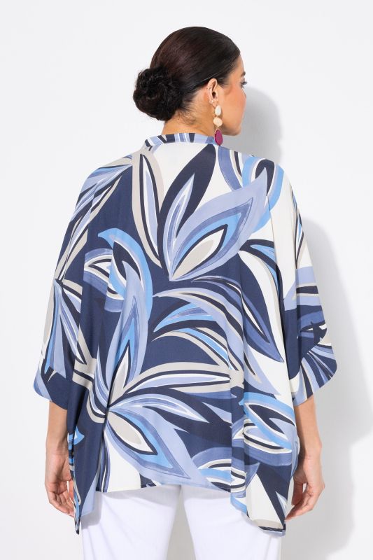 Painted Leaf Mandarin Collar Blouse