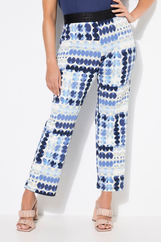 Geometric Print Elastic Waist Pants