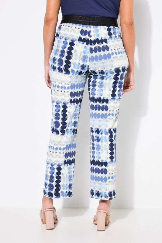 Geometric Print Elastic Waist Pants