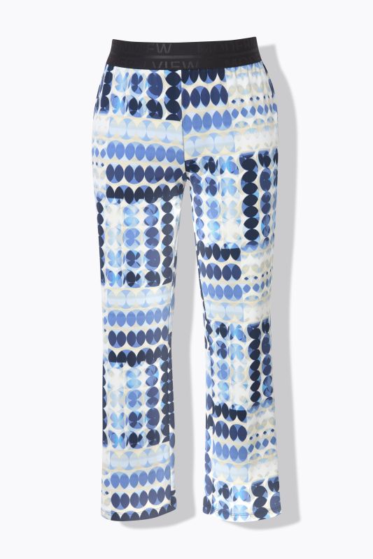 Geometric Print Elastic Waist Pants