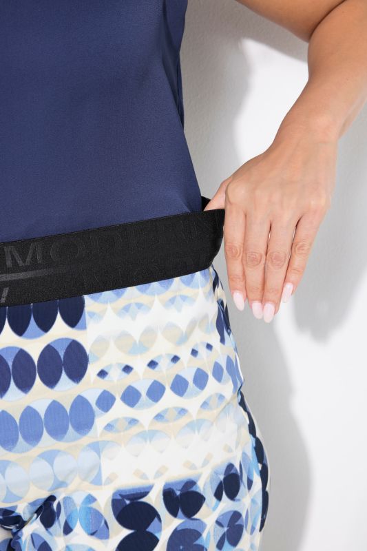 Geometric Print Elastic Waist Pants