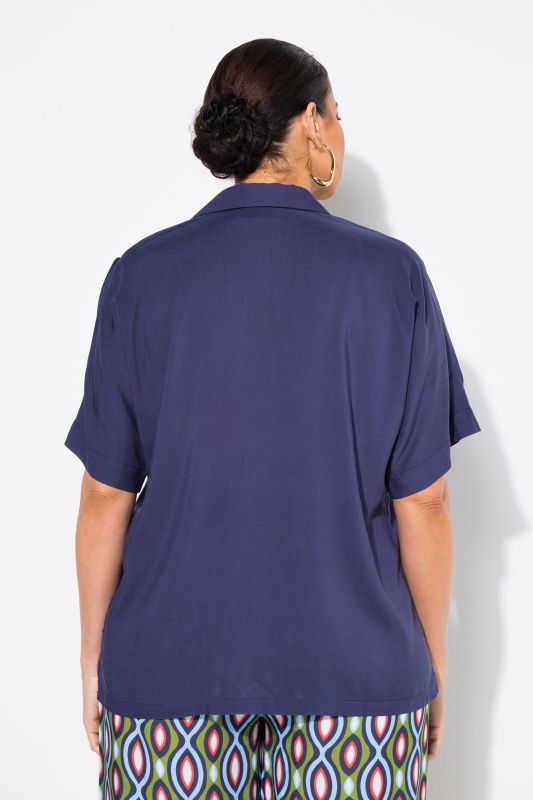 Cold Shoulder Collared Blouse