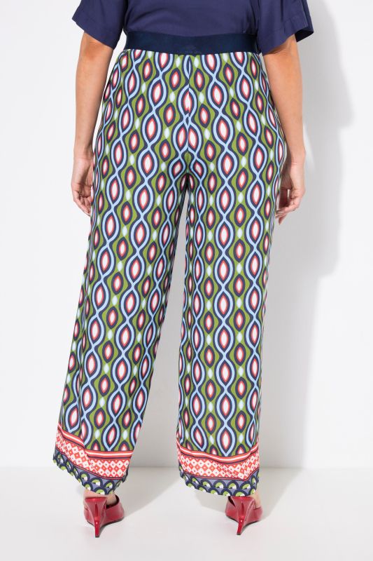 Ogee Border Print Elastic Waist Pants