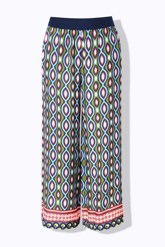 Ogee Border Print Elastic Waist Pants