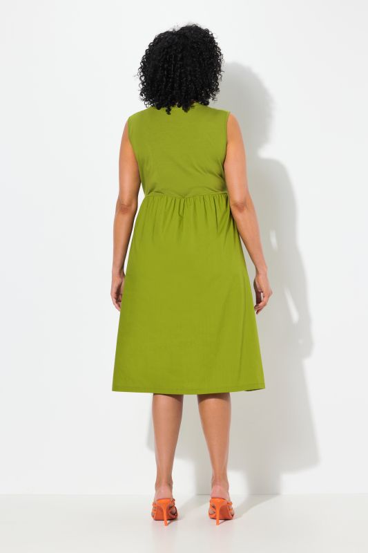Poplin Panel Sleeveless Dress
