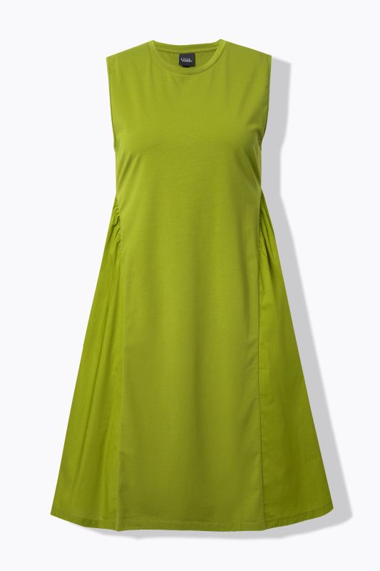 Poplin Panel Sleeveless Dress