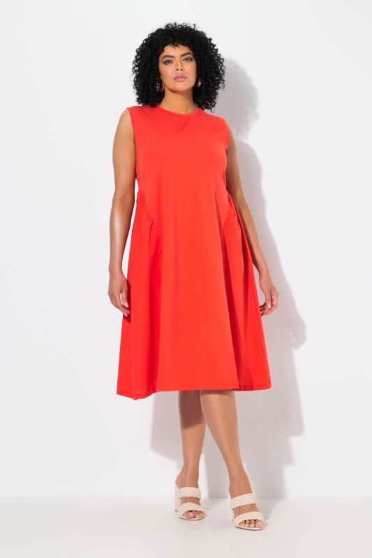 Poplin Panel Sleeveless Dress
