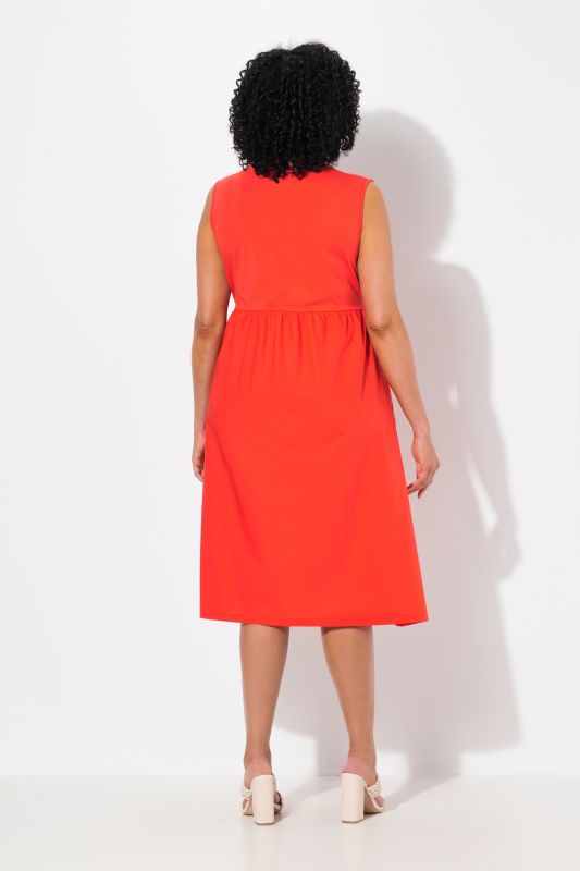 Poplin Panel Sleeveless Dress