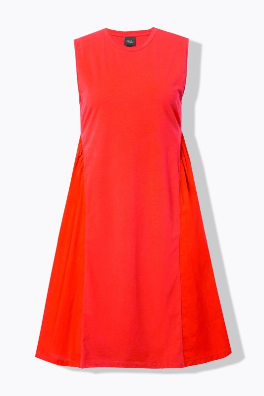 Poplin Panel Sleeveless Dress