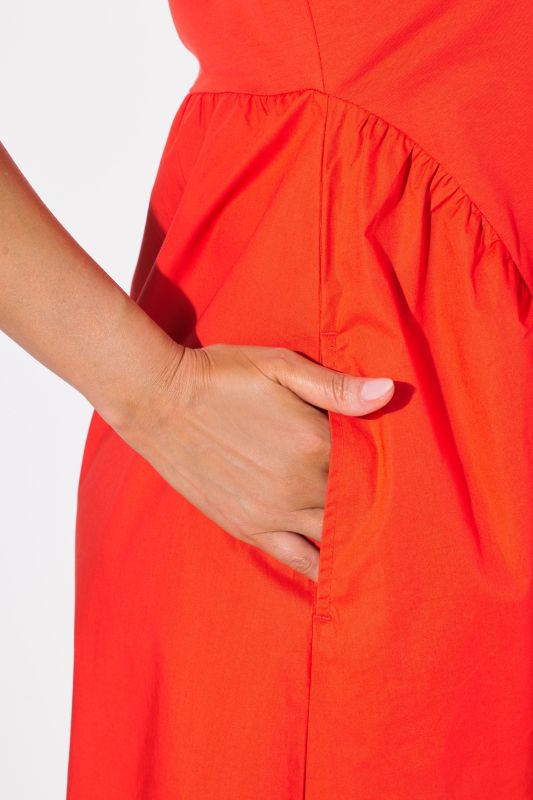 Poplin Panel Sleeveless Dress