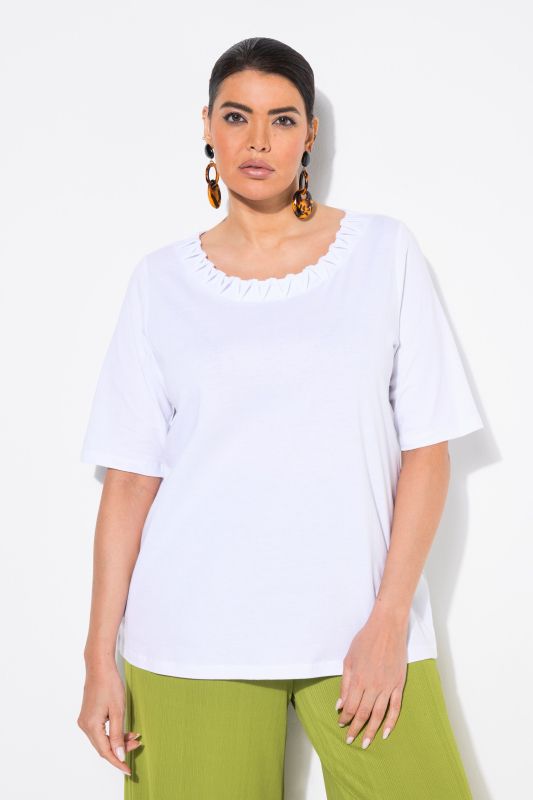 Braided Neck Short Sleeve Tee