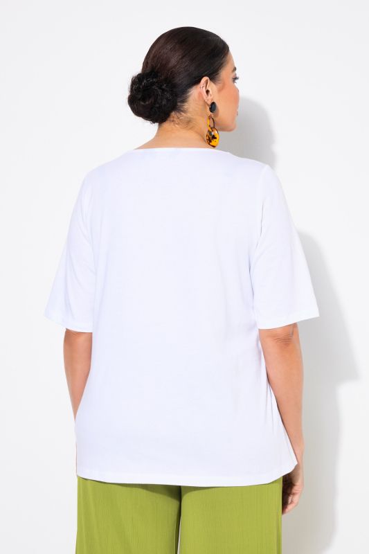 Braided Neck Short Sleeve Tee