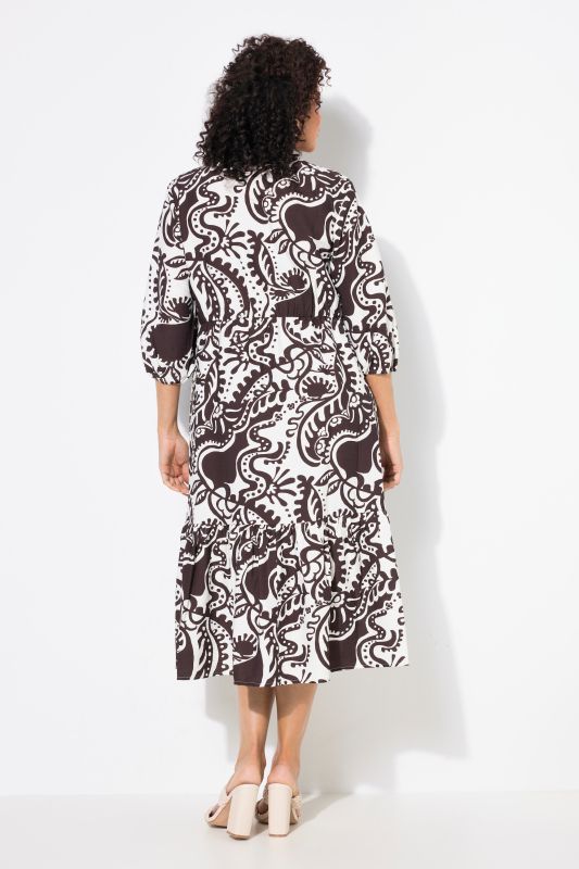 Paisley Flounce Panel Dress