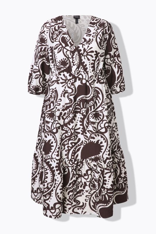 Paisley Flounce Panel Dress