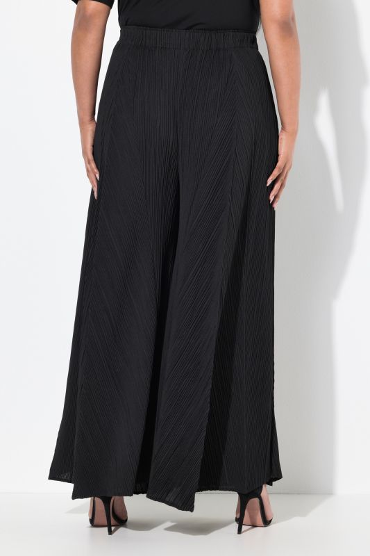 P0leated Wide Leg Elastic Waist Pants