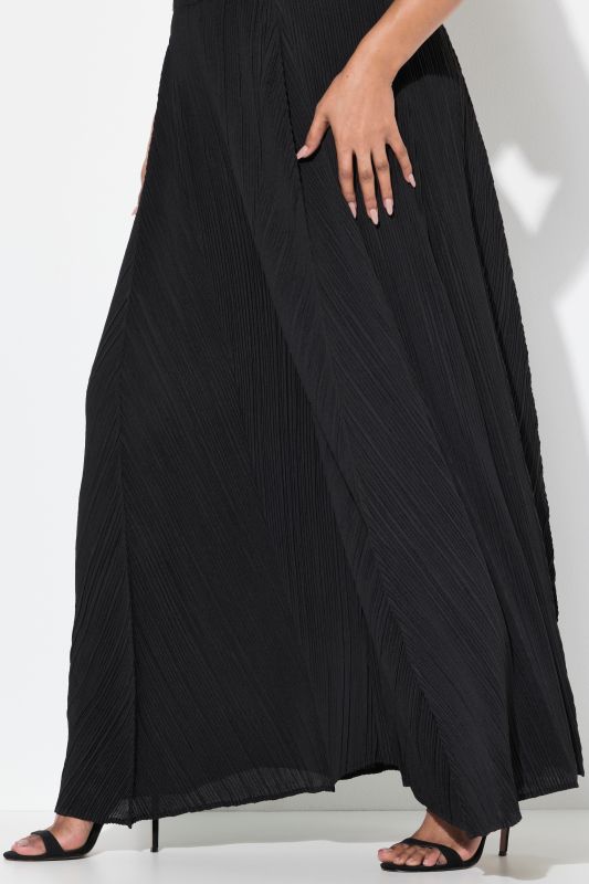 P0leated Wide Leg Elastic Waist Pants