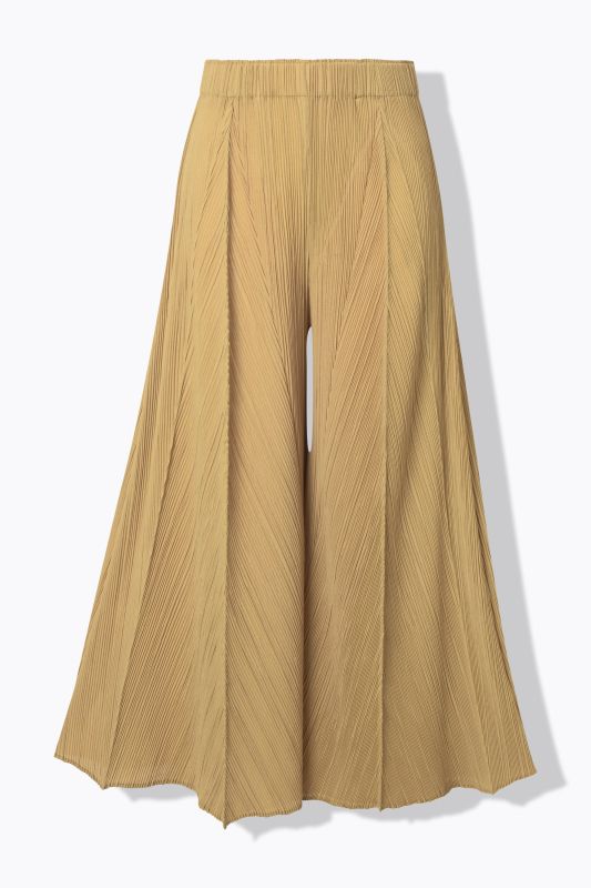 P0leated Wide Leg Elastic Waist Pants