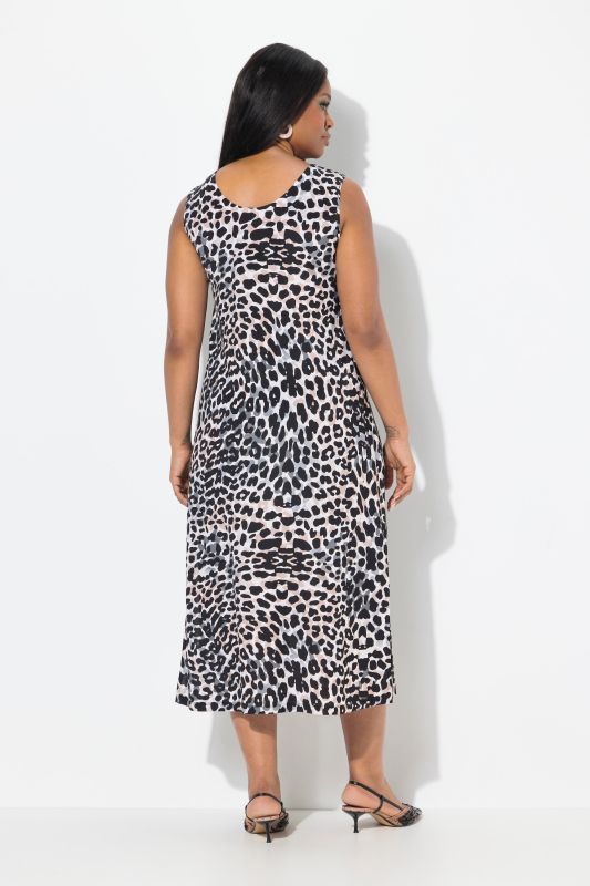 Leopard Print Sleeveless Slinky Dress