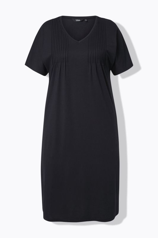 Pintick Short Sleeve V-Neck Jersey Dress