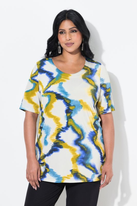 Colorful Short Sleeve Slinky Top