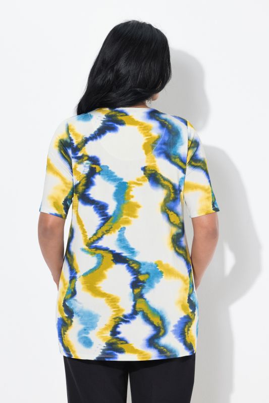 Colorful Short Sleeve Slinky Top