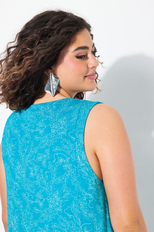 Sleeveless Vinework Stretch Fit Dress