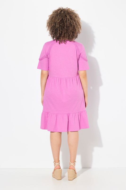 Epaulette Short Sleeve Jersey Dress