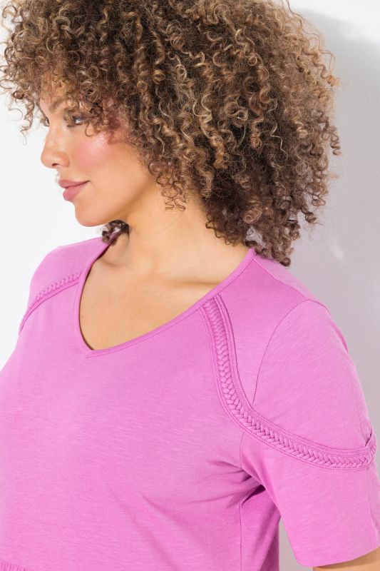 Epaulette Short Sleeve Jersey Dress
