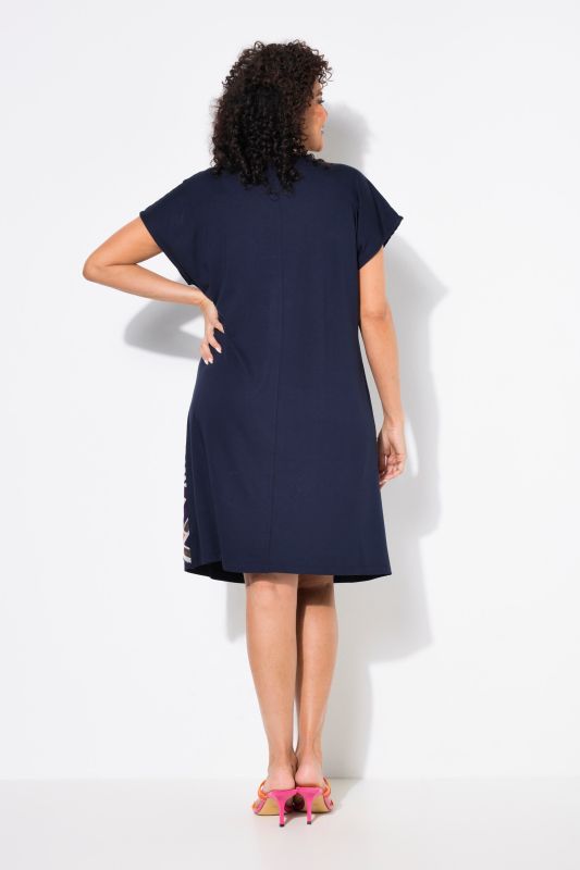 Patch Print Chiffon Panel Dress