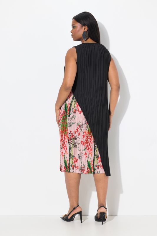 Floral Layers Sleeveless Pleated Dress