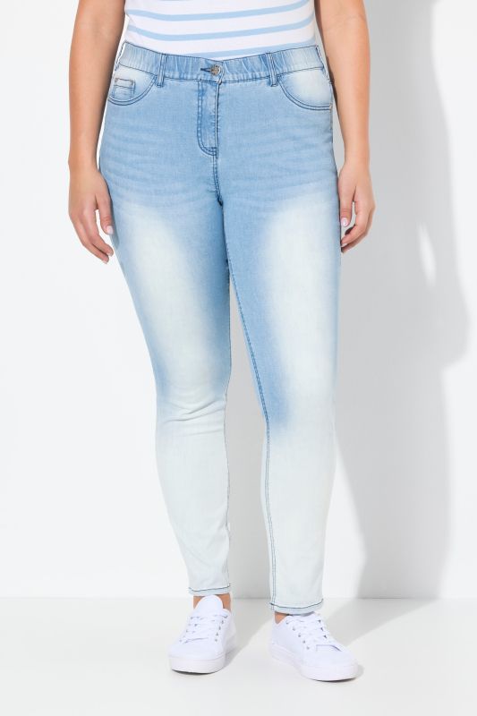 Pre-Washed Elastic Waist Jeans