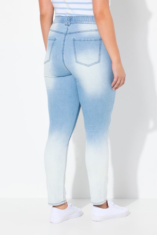 Pre-Washed Elastic Waist Jeans