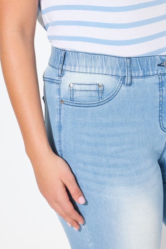 Pre-Washed Elastic Waist Jeans