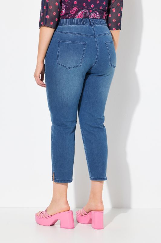 Cropped Denim Look Stretch Fit Leggings