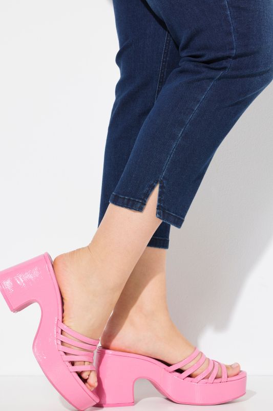 Cropped Denim Look Stretch Fit Leggings