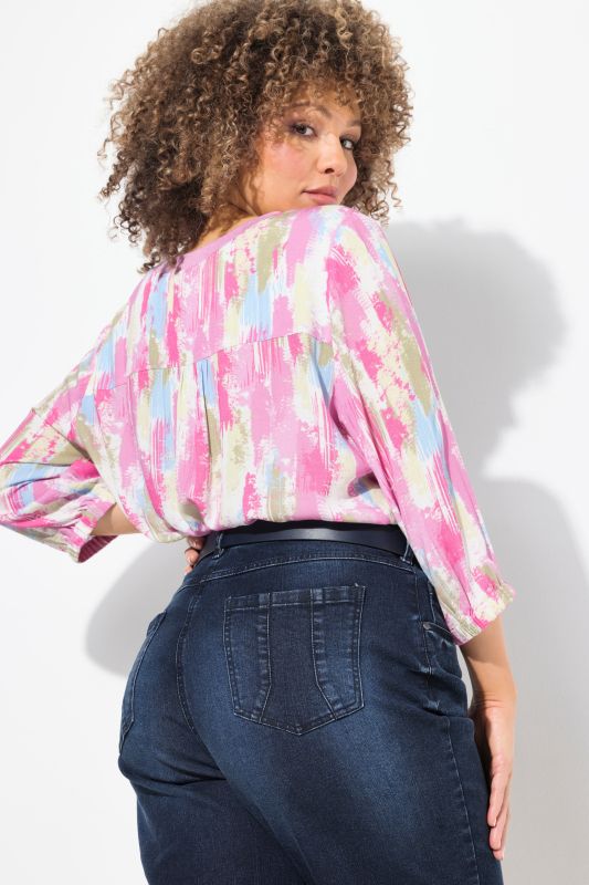 Denim Wide Leg Elastic Waist Bermuda Shorts
