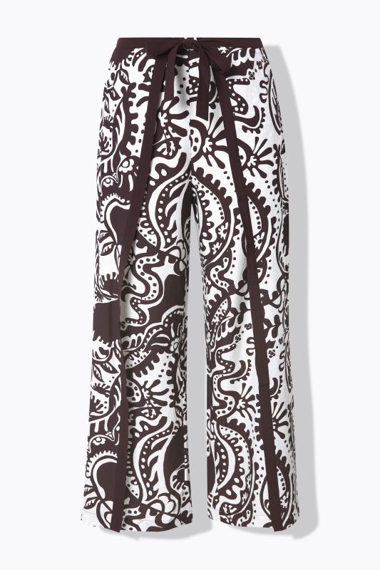 Wrap Look Paisley Elastic Waist Pants