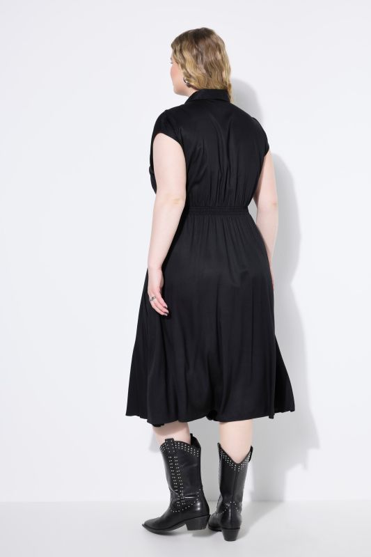 Zip Front Cap Sleeve Dress