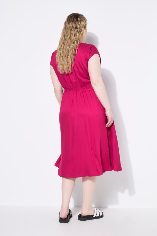 Zip Front Cap Sleeve Dress
