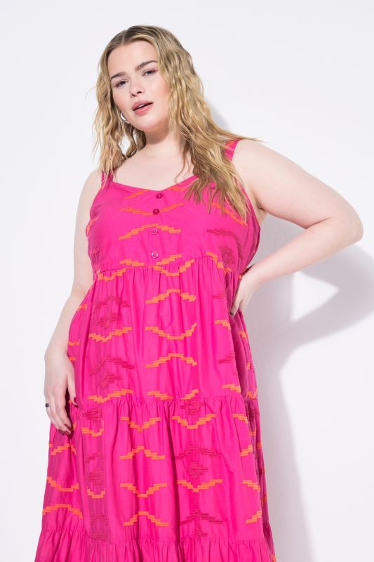 Southwestern Print Flounce Panel Dress