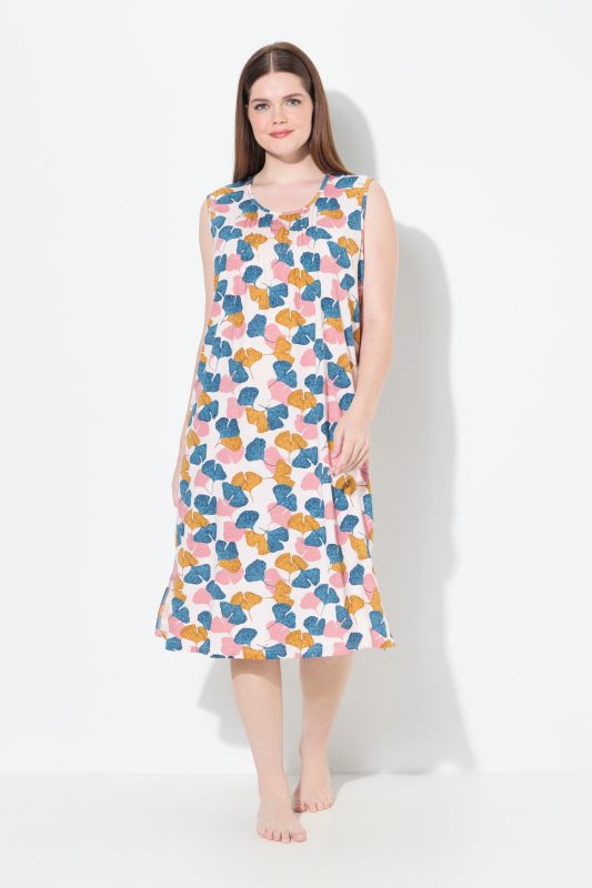 Eco Cotton Gingko Print Sleeveless Nightgown