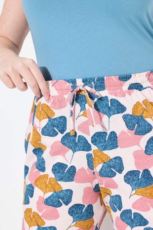 Eco Cotton Ginkgo Print Elastic Waist Pajama Shirts